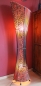 Preview: Originelle Bodenlampe aus Bambus und rotem Textil 150cm