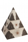 Preview: Verzierte Schmuckdose Pyramide weiß antik 3-teilig aus Holz, handbemalt 20 cm