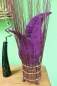 Preview: Originelle Tischlampe Faltenoptik mit Zweigen lila flieder 54 cm