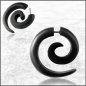 Preview: Fake Piercing  Spirale aus Ironwood Holz schwarz 3cm