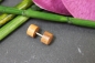 Preview: Holz Ohrring Fake Plug aus Teak-Holz Teak Wood mit Edelstahl-Schraubverschluss
