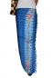 Preview: Edler Sarong blau mit Blütenmotiv bestickt 160 x 120 cm