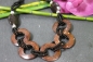 Preview: Holzkette aus Kokosnuss und Perlen braun schwarz 33 cm