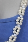 Preview: Perlenkette aus Zierperlen, natur hellblau 55 cm