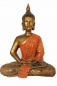 Preview: Buddha Meditation Flamme Erleuchtung Naturharz gold farbig 29 cm