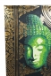 Preview: Edles Buddha Wandbild 3-teilig auf Leinwand je 100cmx20,5cm Gold-Brokatoptik