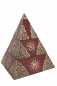 Preview: Verzierte Schmuckdose Pyramide braun 3-teilig aus Holz, handbemalt 20 cm