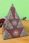 Preview: Verzierte Schmuckdose Pyramide braun 3-teilig aus Holz, handbemalt 20 cm