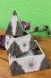 Preview: Verzierte Schmuckdose Pyramide weiß 3-teilig aus Holz, handbemalt 30 cm