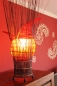 Preview: Originelle Tischlampe in Tulpenform mit Zweigen rot 54 cm