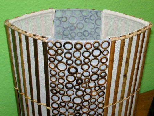 Originelle Tischleuchte "Bambusringe" 40cm