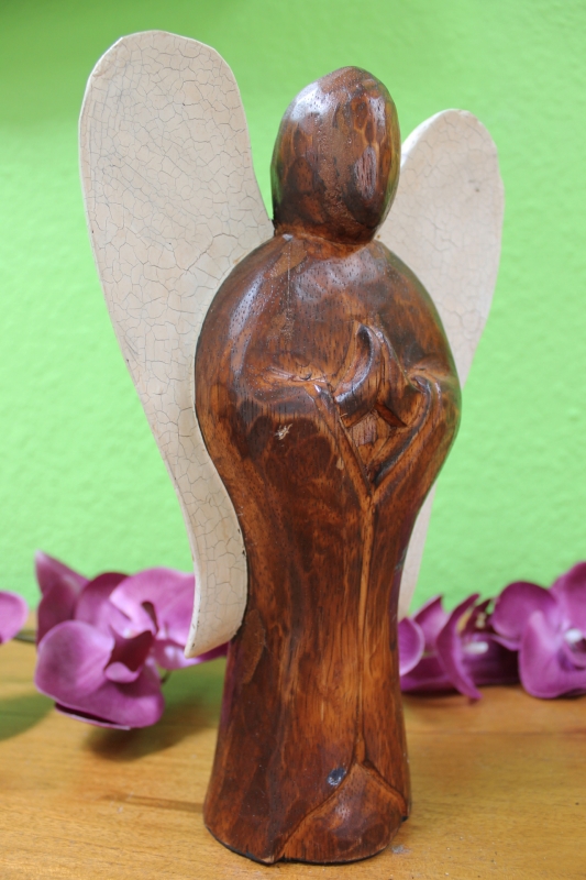 Holzfigur Engel antik 25 cm