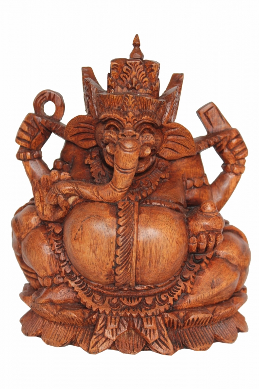 Edle Holzfigur Schnitzfigur Ganesha 17 cm