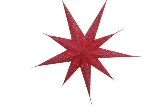 Edler Leuchtstern rot, silber 80 cm