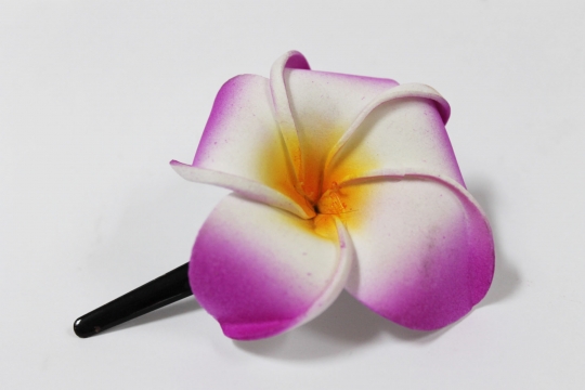 Exotische Haarklemme Haarclip Blüte Frangipani lila 8cm lang, 6x6cm