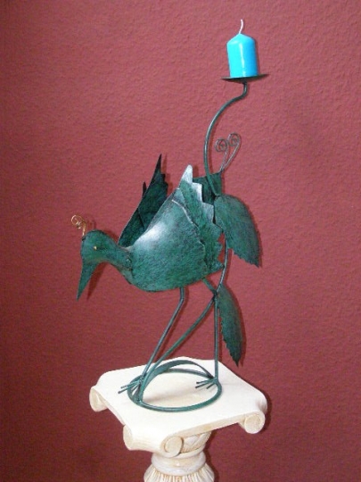 Metall Kerzenhalter Paradiesvogel H: 48cm