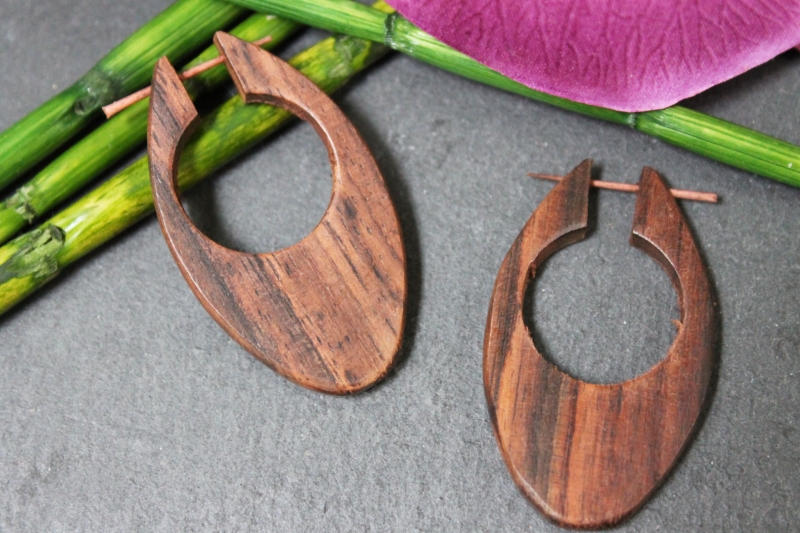 Holz-Creolen aus Sono-Holz 45mm