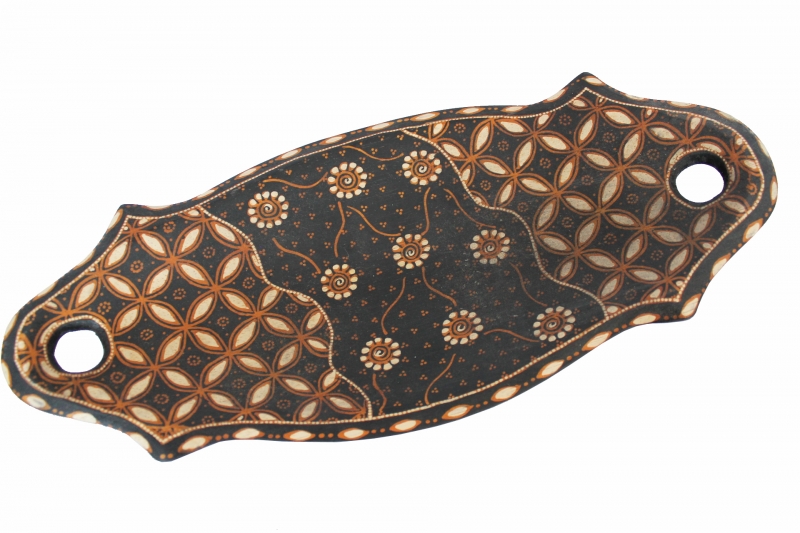 Exotische Dekoschale aus Albesiaholz in Schiffchenform - 30 cm