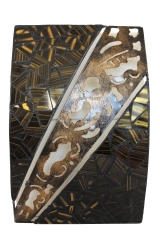 Originelle Wandlampe aus Metall, Mosaikglas und Textil 35 cm