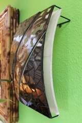Originelle Wandlampe aus Metall, Mosaikglas und Textil 35 cm