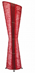 Attraktive Bodenlampe aus Bambus und Textil rot 150cm