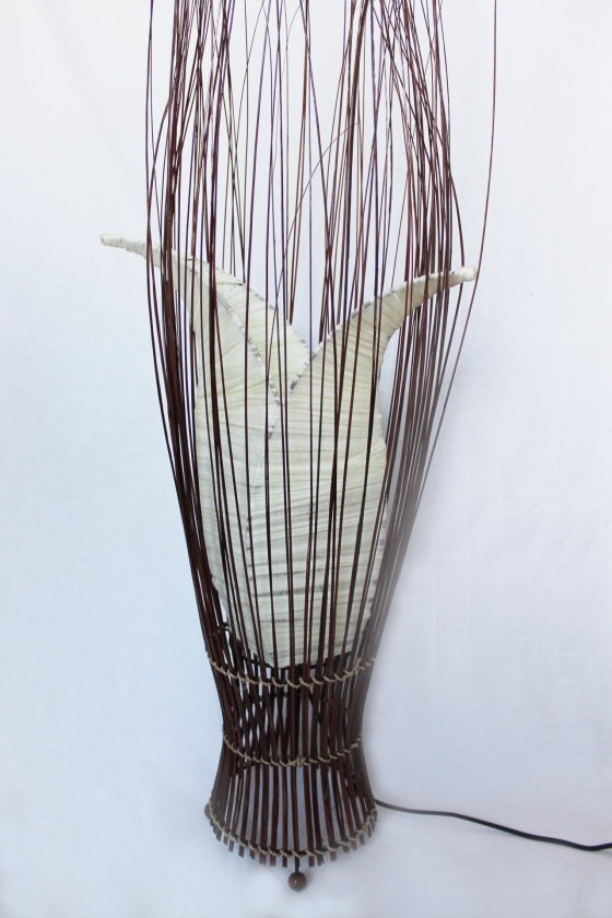 Originelle Tischlampe mit Zweigen weiß 60 cm
