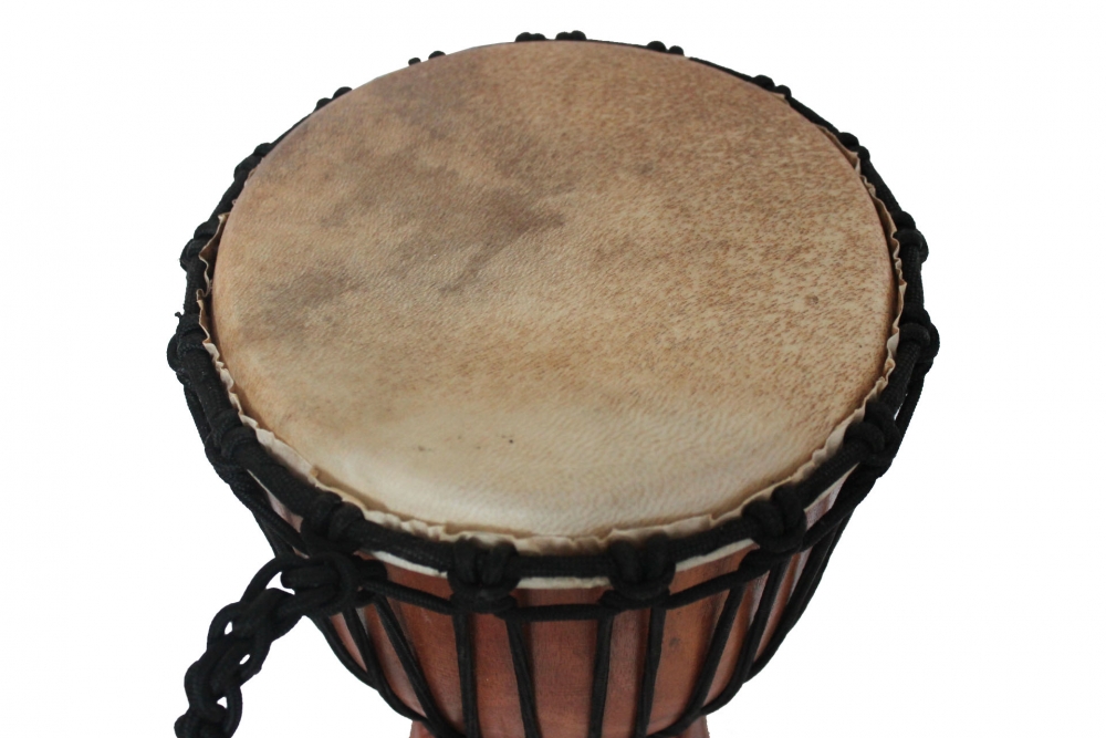 Bali Trommel Djembe mit Schnitzerei Barongmaske 40cm