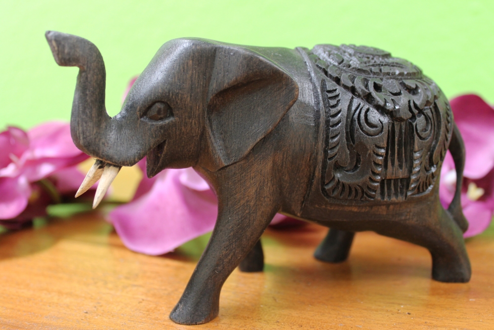 Holzfigur "Indischer Elefant" 10cm