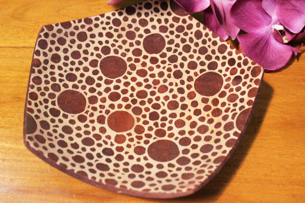 Exotische Dekoschale aus Albesiaholz - 20 cm